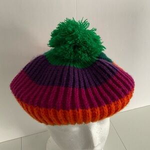VTG Betmar Beret Pom Pom Colorful Japan